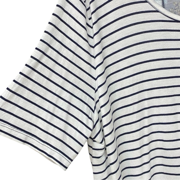 Cato Striped Floral Short Sleeve Top XL - Picture 3 of 6